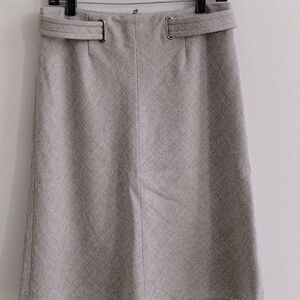 Brooks Brothers gray, wool, A-line skirt. Knee length, size 6, NWT